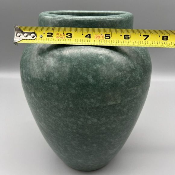 Robinson Ransbottom Pottery Oil Jar Victoria Green Glaze 1930s Arts Crafts Ohio - Picture 7 of 8
